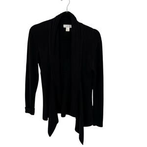 Christopher & Banks Black Cotton Swing Front Cardigan Size M